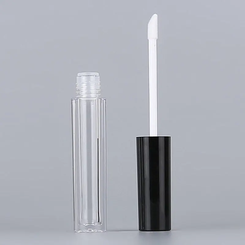Recipiente de Bálsamo Labial com Tampa Lote Vazio Plástico Claro Lábio Gloss Tubo Preta Transprent Redondo Lipsgloss Recarregáveis Garrafas 50 Pçs - 3ml 8 com tampa preta transprent redondo lipsgloss recarregáveis garrafas