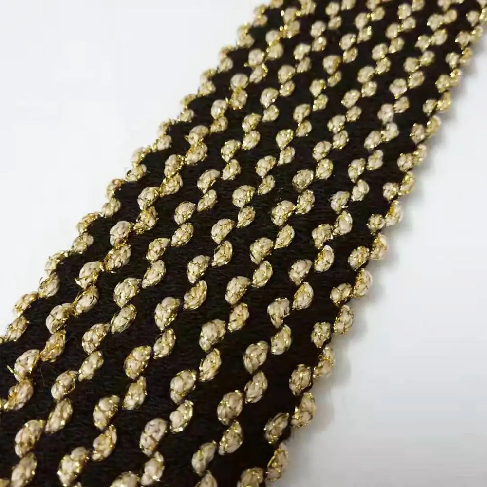 Черное золото микроэластичная тесьма 6 см широкий, для шитья кружевное полотно 1 ярдов Саудовская Аравия Галантерея эластичный мягкий пояс материалы