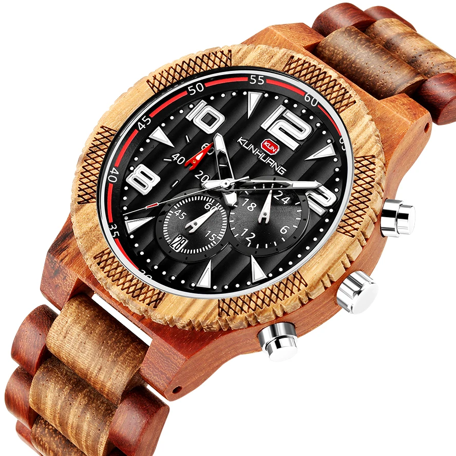 Часы мужские деревянные часы 2019 модные спортивные кварцевые люксовый бренд