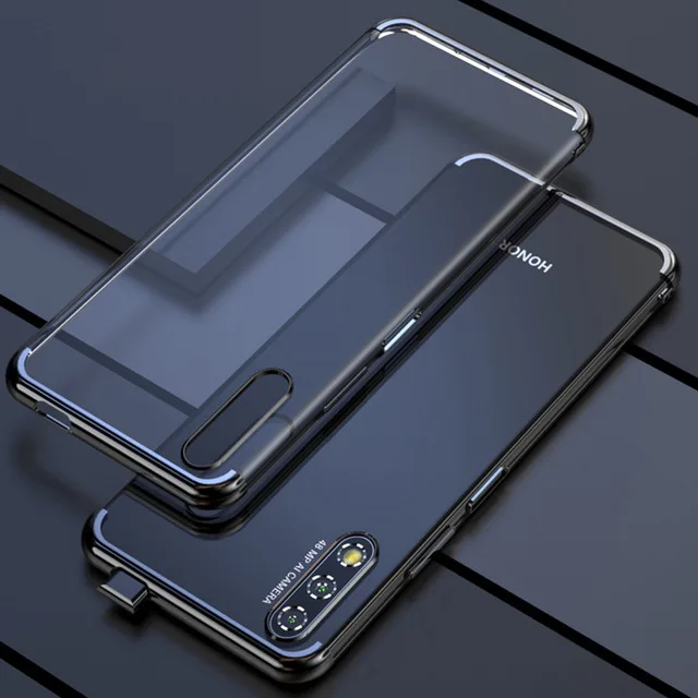 Black Huawei Honor 9X чехол, ультра-тонкое прозрачное покрытие, Мягкая силиконовая задняя крышка для Honor9X 9XPro 8X Max чехол s Phone Coque - Цвет: Black