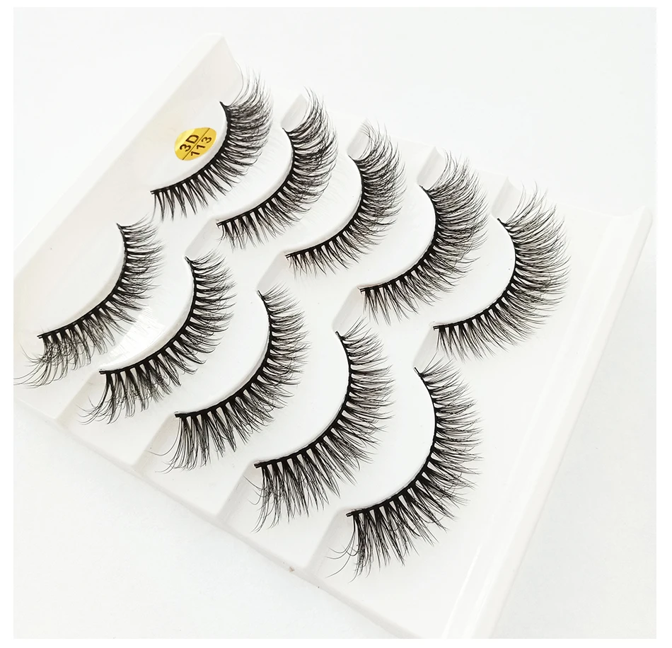 SEXYSHEEP, партия из 5 пар 3D искусственной норковые ресницы натуральные длинные накладные ресницы объем Накладные ресницы макияж расширение ресницы «maquiagem»
