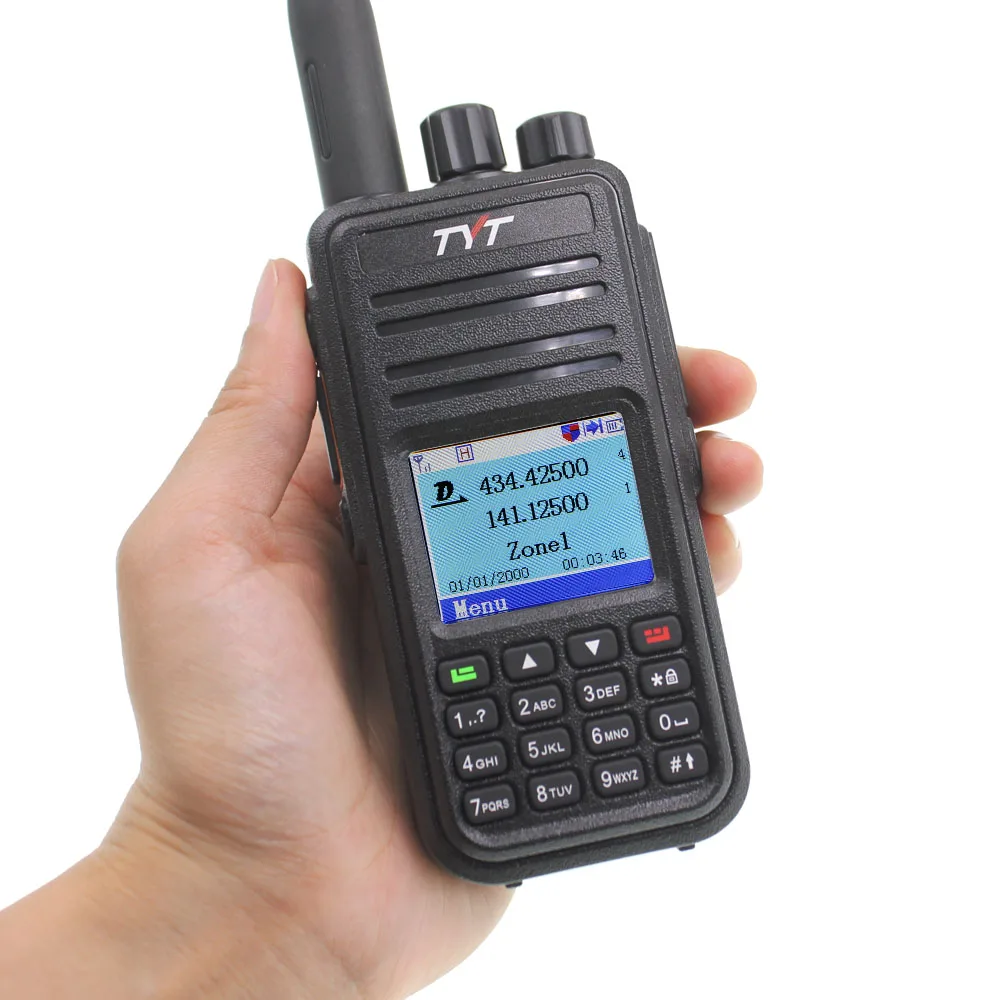 Двойной дисплей цветной рации TYT MD-UV380 двухдиапазонный радио VHF+ UHF Цифровой DMR двухстороннее радио MDUV380 Dual Time slot transcei