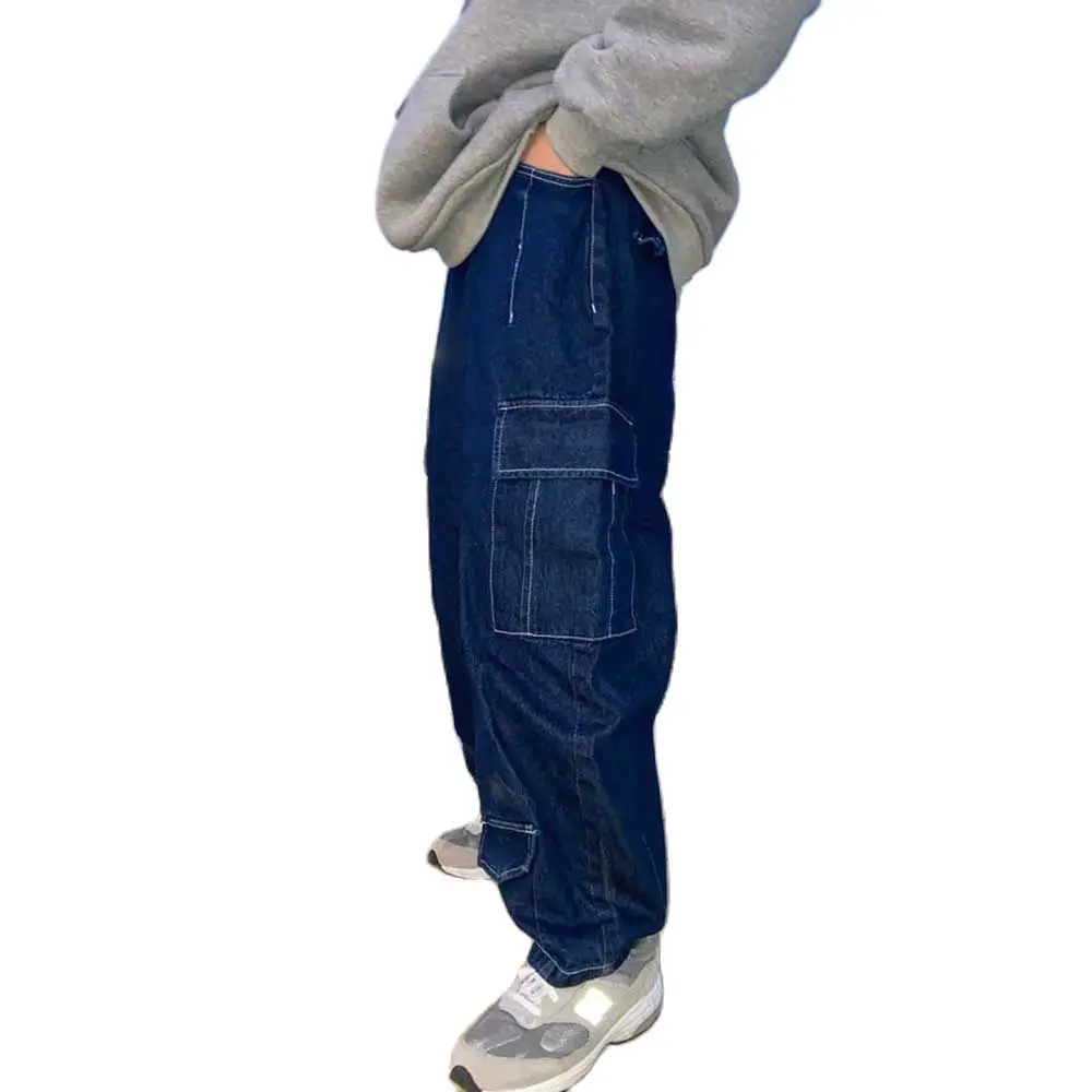 Yinyinxull Men's Tie-Dyed Baggy Jeans Y2K Wide Leg Loose Denim Pants Hip Hop Cargo Trousers Camo Streetwear Light Blue S, Size: Small