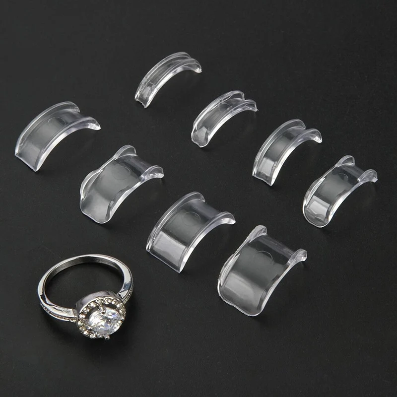 8 Sizes Silicone Invisible Clear Ring Size Adjuster Resizer Loose Rings Reducer Ring Sizer Fit Any Rings Jewelry Tools