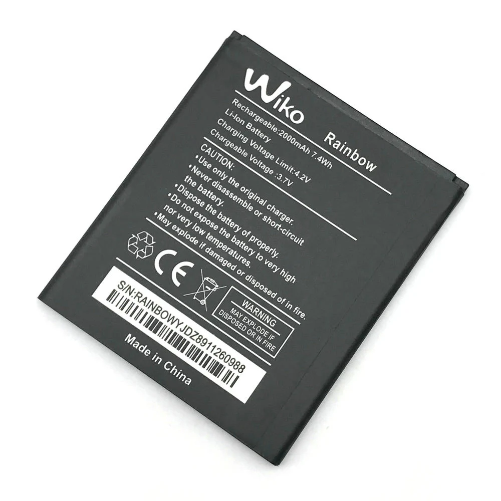 100% Оригинальный телефон аккумулятор для 2 шт. Wiko Rainbow 2000 мАч 3 7 Вт/ч в литиевая