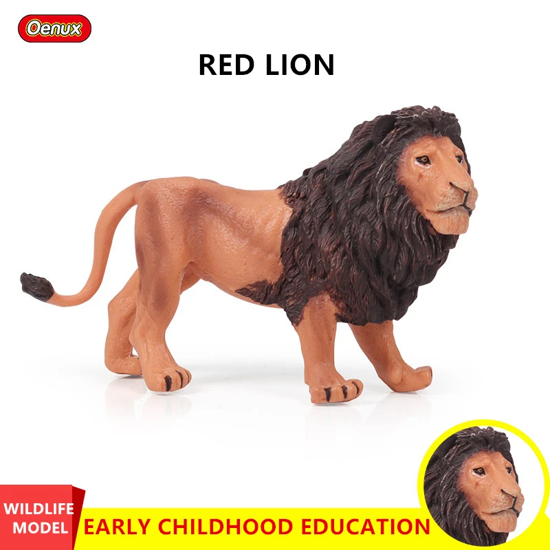 Children's Simulation wild animal model zoo lion red lion lion african lion Collecting gifts Toy model