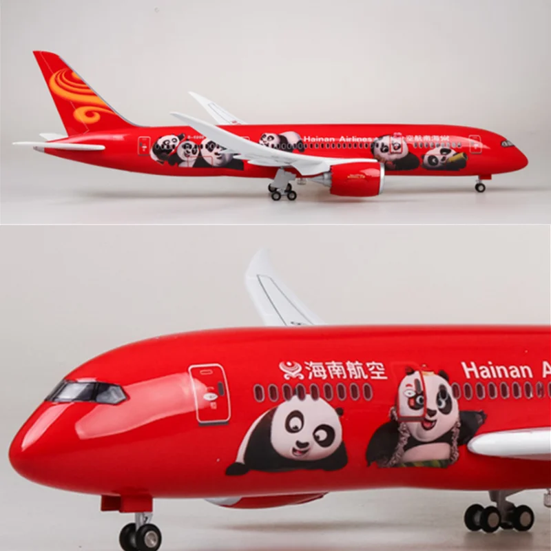 Коллекция 1:130 самолета из смолы Boeing 787 модель самолета Hainan Airlines с подсветкой на колесах для детей и взрослых