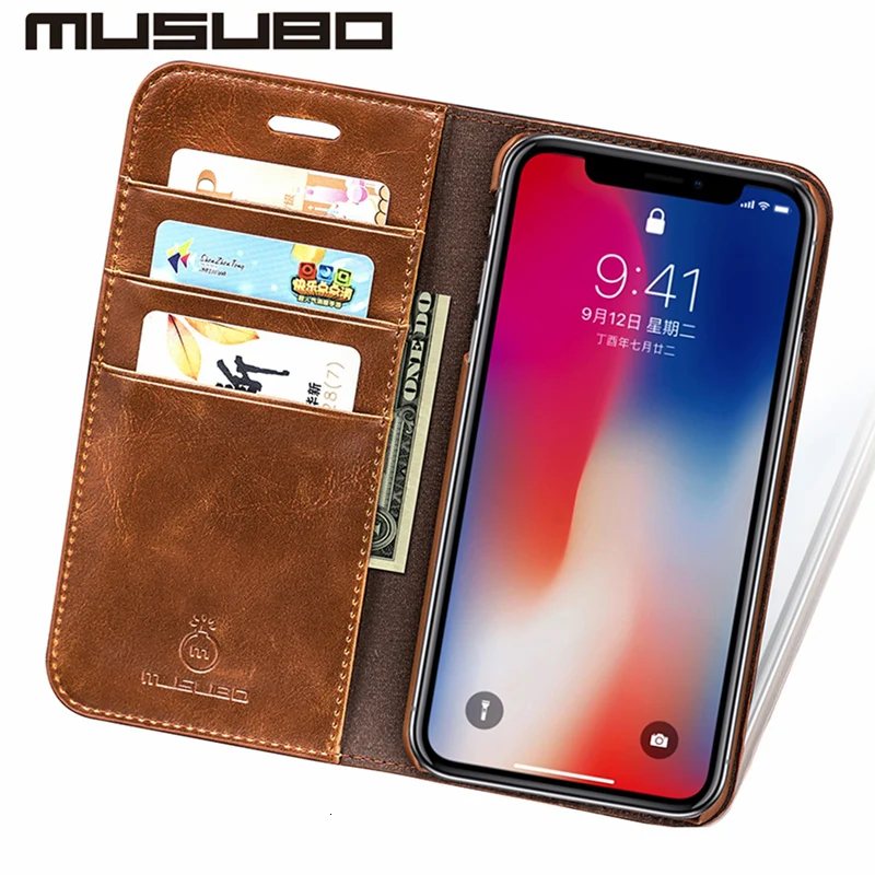 Роскошный Musubo кожаный чехол книжка с застежкой для iphone Xs Max X XR 7 Plus 6plus 6s 5 Флип