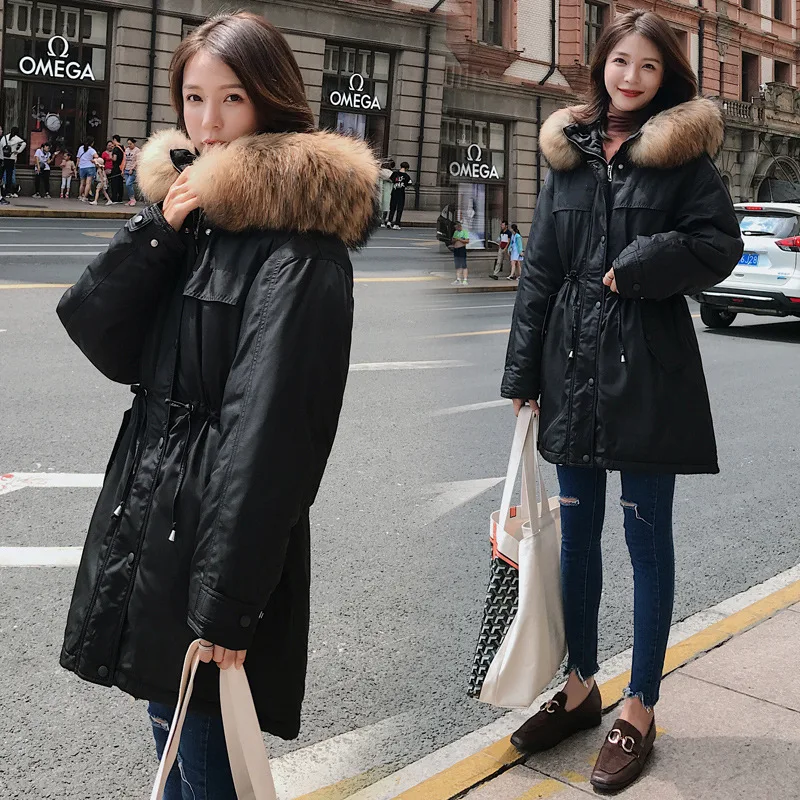 

2018 Winter New Hsfs560 Korean-style Women's Fashion Hooded Cotton-padded Clothes Entity