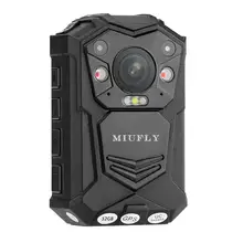 MIUFLY 1296P HD Водонепроницаемый полицейская нательная видеокамера с 2-дюймовым Дисплей, Ночное видение, Встроенный 32 gb Оперативная память и gps