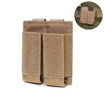 

Tactical Military Hunting Pistol Magazine Pouch Double Flashlight Sheath Airsoft Ammo Pouch CS Paintball Game Accessory