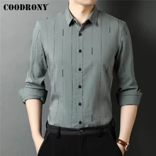 

COODRONY Brand Striped Shirt Men Clothing Spring Autumn New Arrival Classic Casual Turn-Down Collar Long Sleeve Soft Shirt Z6043