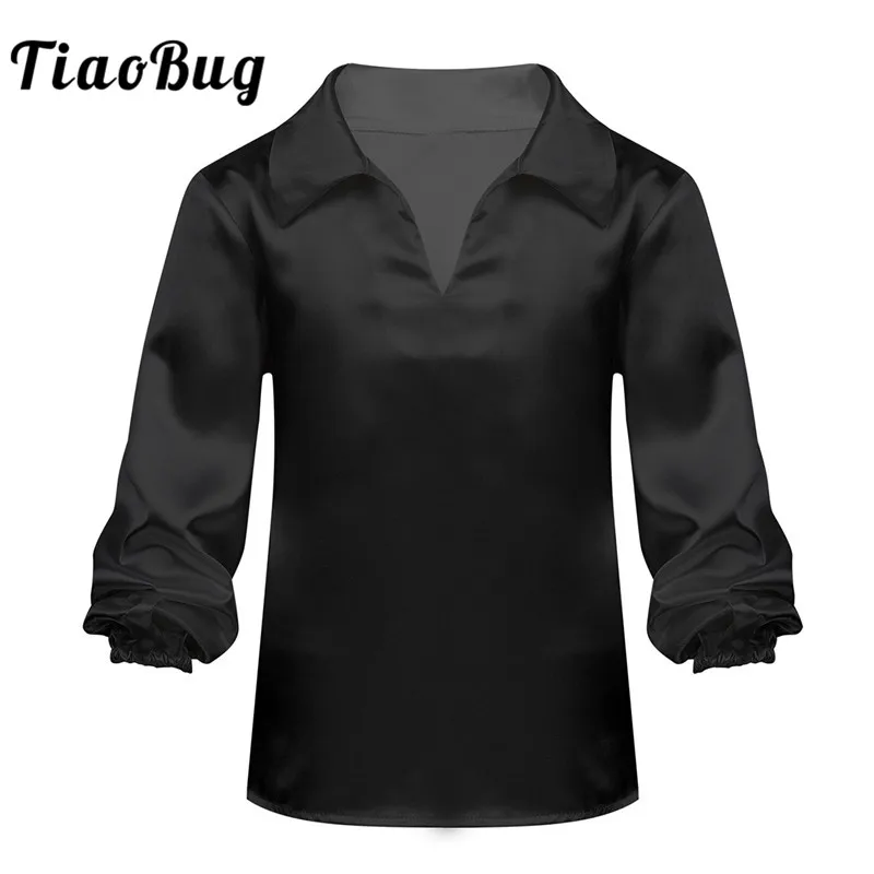 Детский атласный балетный Топ TiaoBug черно-белый топ с длинными рукавами для