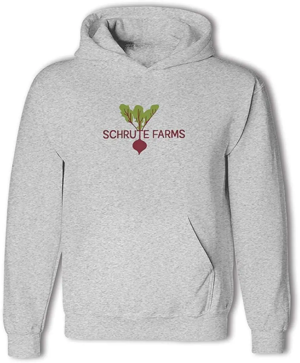 TSDFC Unisex Schrute Farms Youth Hoodie Hood Pullover Hooded Sweatshirts with Pockets Gray M |