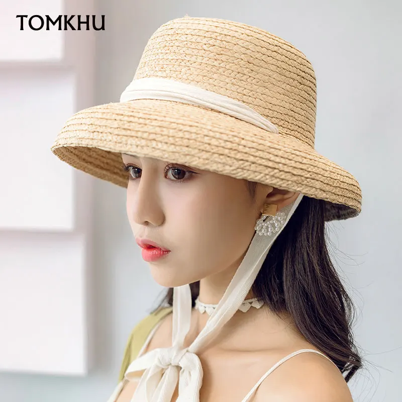 2021 New Natural Raffia Straw Fedoras Foldable Trilby Short Brim