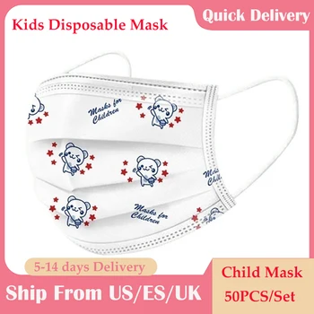 

Children Face Mask Cartoon Kids Disposable Mask 3 Layer Breathable Children's Non Wovens Mask Face Earloop Mask Boy Girl