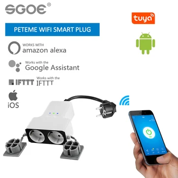 

tuya smart plug outdoor wifi Waterproof Smart Plug smart socket time setting remote outlet Compatible with Alexa Google Home IFT