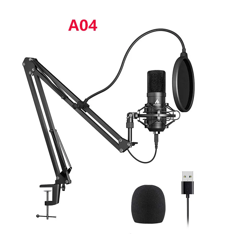 A04 MAONO A04Plus USB микрофон кардиоидный конденсаторный Подкаст Microfono 192 кГц/24 бит подключи и играй для трансляции YouTube ASMR - Цвет: A04