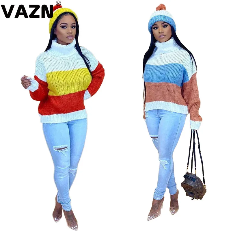 VAZN полосатая Осенняя популярная коллекция, повседневное пальто, женская толстовка с длинным рукавом, Женская Короткая Толстовка с открытыми плечами