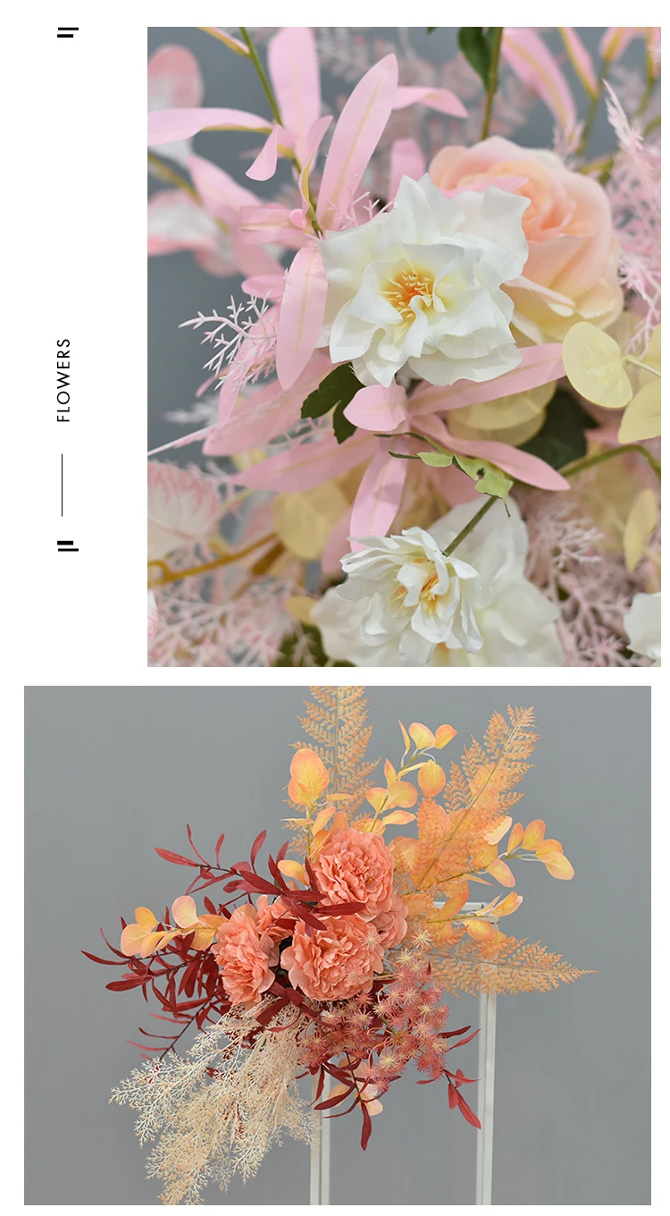 JAROWN Wedding Artificial Rose Flower Row Small Corner Flowers Silk Fake Flowers DIY Party Decoration Home Garland Decor Flores (20)