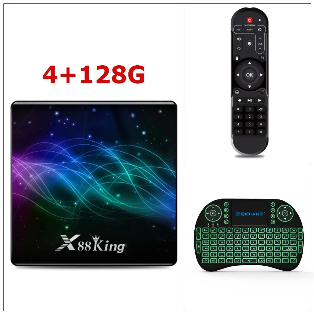 X88 King 4 ГБ 128G Amlogic S922X Android 9,0 tv Box двойной Wifi BT5.0 4K Google Play Store Netflix Youtube медиаплеер - Цвет: X88king color  I8