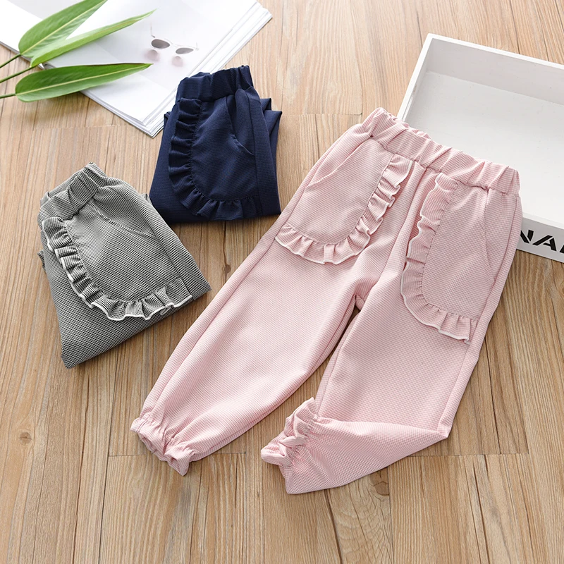 Girls Pants Kids autumn Spring Clothes Children Pants for baby Girl Trousers toddlers grey blue