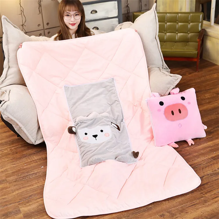 35CM soft Cartoon Plush Pillow Air Conditioning Quilt Dual-purpose animal Plush Toy for children Lovely Gift for Kids
