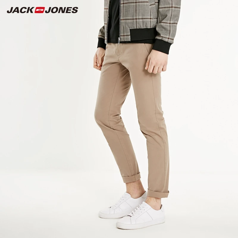 JackJones мужские Умные повседневные однотонные брюки 219114573