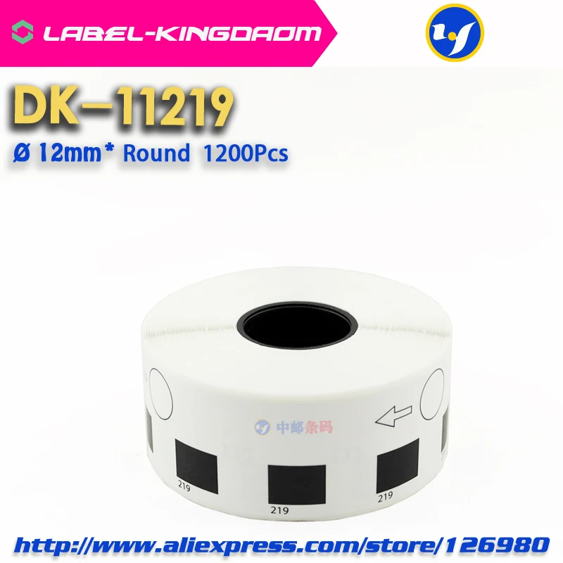 2 рулона для заправки Совместимый DK 11219 диаметр этикетки 12 мм круглый 1000 шт