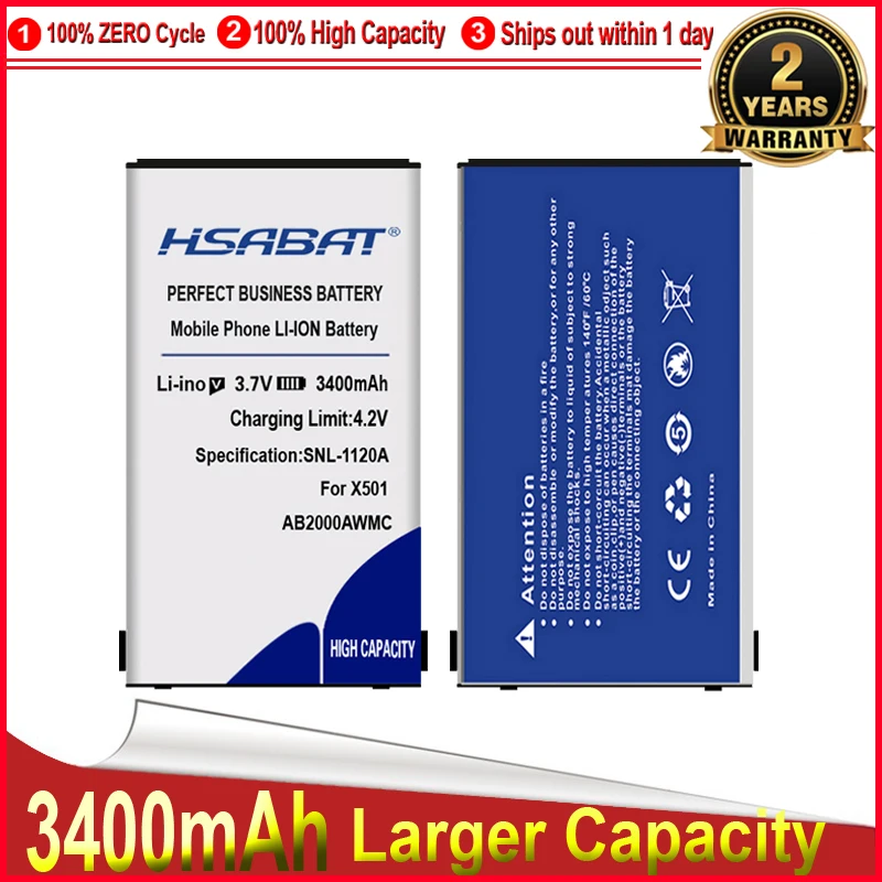 Аккумулятор HSABAT AB2000AWMC 3400 мАч для PHILIPS Xenium X501 X513 X523 X130 X623 X3560 X2300 X333|batteries batteries|battery