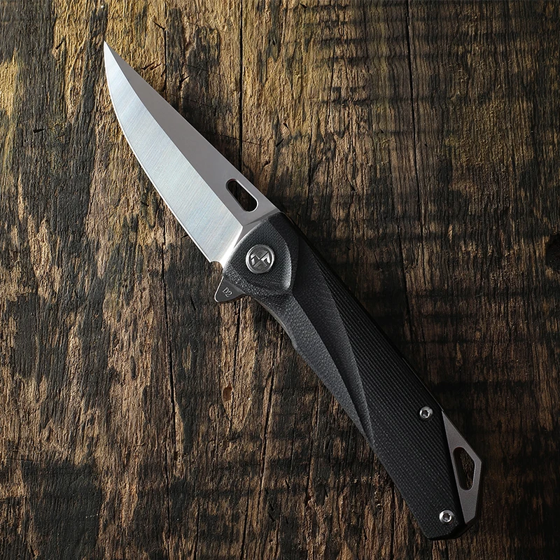 Black satin finish Окаменевшая рыба D2 складной нож для самообороны тактические охотничьи карманные ножи G10 ручка инструменты для кемпинга EDC PF828 - Цвет: Black satin finish