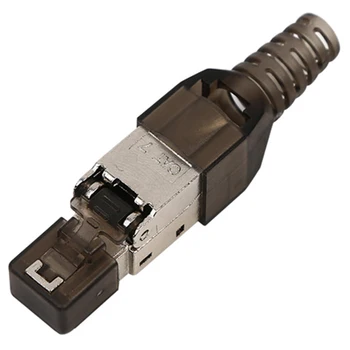 

Promotion! 10Pcs/Lot Tool-Free Shielded RJ45 Cat 7 Termination Plug Cat7 Plug / Cat7 Connector Connectors Modular 23/24AWG-Gray