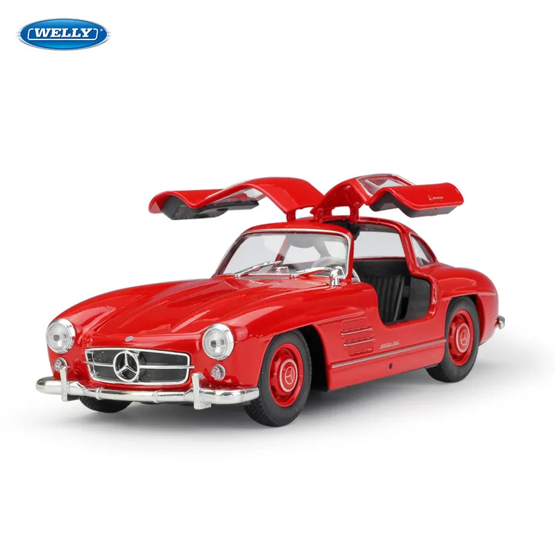 Модель автомобиля WELLY 1:24 Mercedes 300SL из сплава декоративная коллекция игрушечные