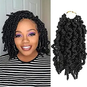 

Pre-twisted Spring Twist Hair 10 inch 15 Strands Passion Twist Crochet Hair Black Brown Burgundy Ombre Braiding Hair
