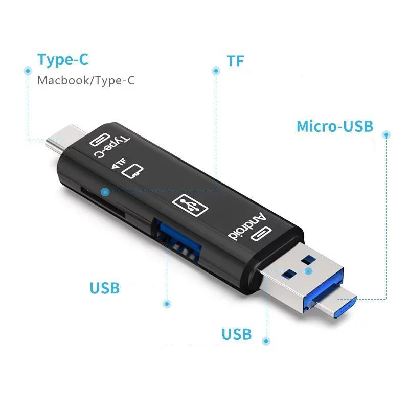3 в 1 Micro usb type C кардридер лектор SD карта памяти TF USB OTG кардридер для Macbook для samsung huawei