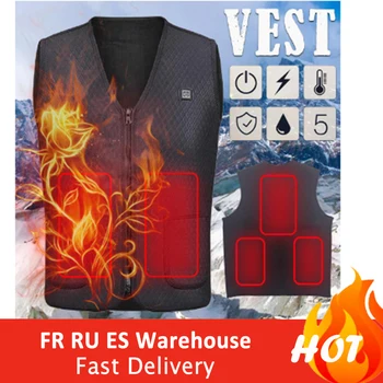 

Men Outdoor USB Infrared Heating Vest Jacket Winter Flexible Electric Thermal Clothing Waistcoat For Sports Hiking