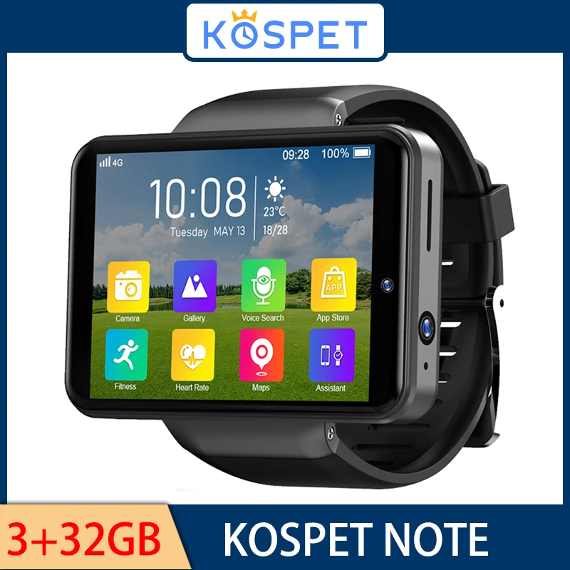 KOSPET NOTE 4G Watch Phone Android 7.1 Smartwatch For Men 3+32GB Camera WIFI Bluetooth Clock 2000mAh Battery 2021 GPS | Электроника