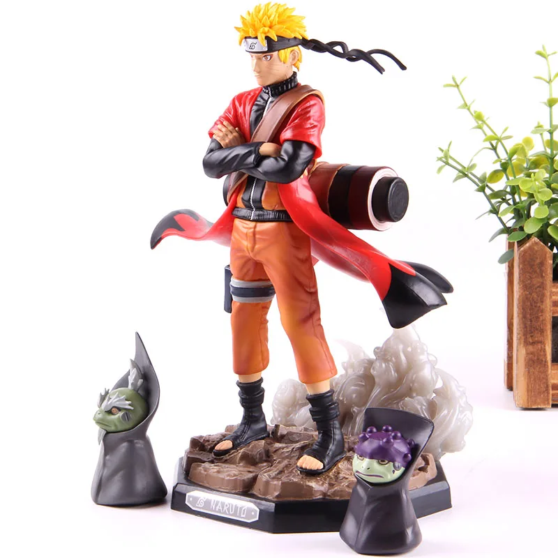 Naruto Shippuden Uzumaki Naruto Figure Toys Sennin Mode with Shima Fukasaku PVC Figure Collectible Model Toy Anime Cartoon