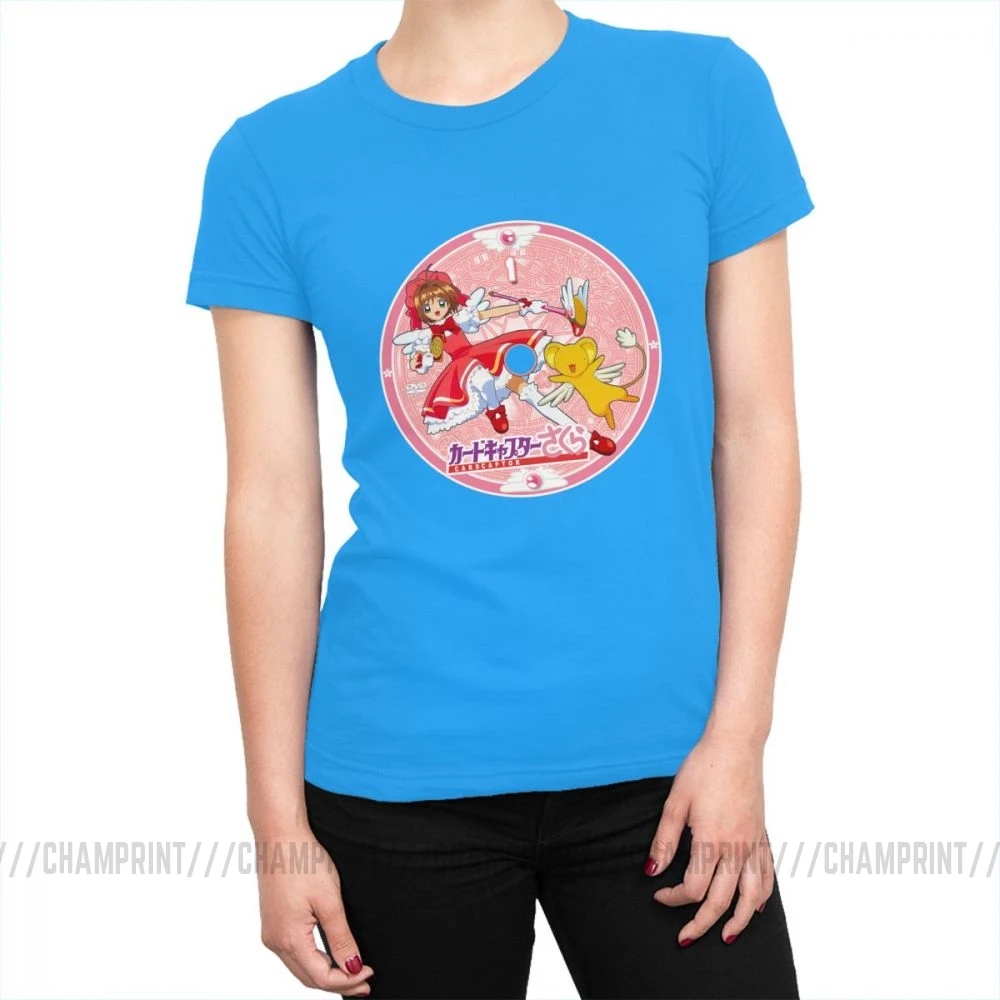 Женские футболки с героями мультфильма Kinomoto Sakura Kawaii, хлопковая футболка, новинка, графическая одежда для женщин - Цвет: Мятный