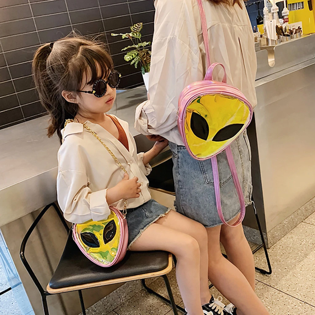 Kids Backpack Children Alien Transparent Jelly Bag Phone Coin Backpack Small Solid Color Backpack Student Phone Coin Bag 828