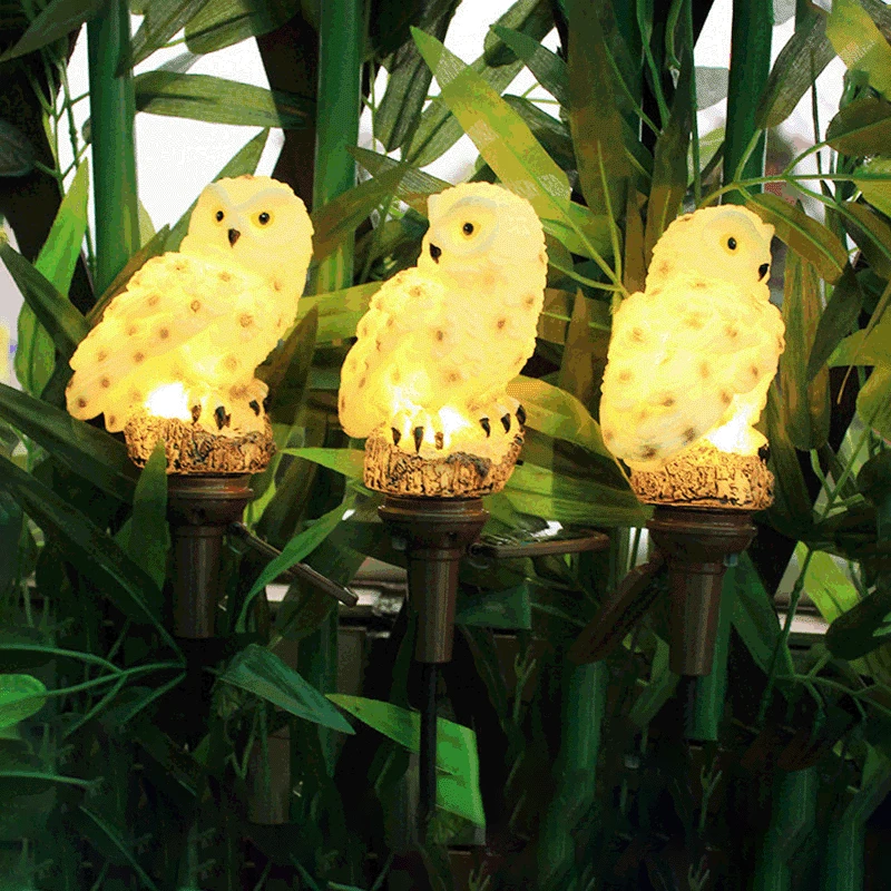 Solar Powered Garden LED Lights Owl Animal Pixie Lawn Ornament Waterproof  Lamp Unique Christmas Lights Outdoor Solar Lamps|Solar Lamps| - AliExpress