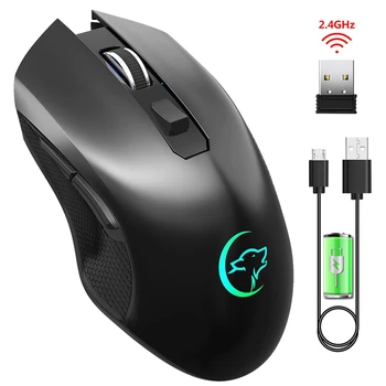 

YWYT Rechargeable Wireless Silent LED Backlit USB Optical Ergonomic Gaming Mouse Gaming Mouse 2400Dpi Surfing the Mouse