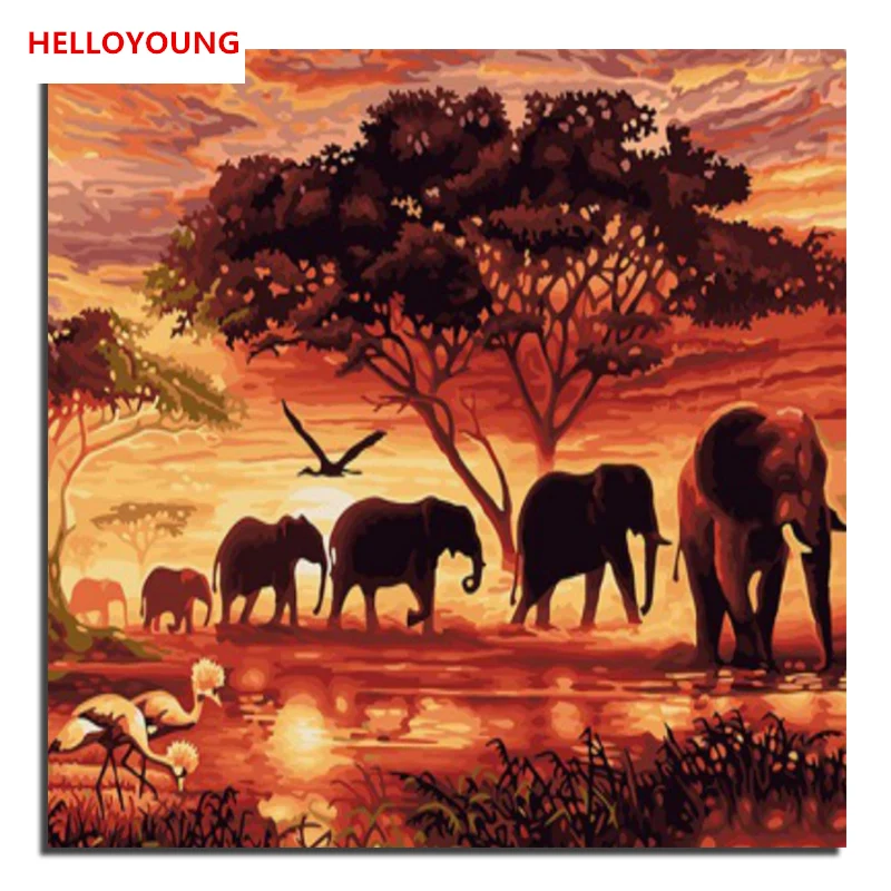 

Animal world DIY Handpainted Oil Painting Digital Painting by numbers oil paintings chinese scroll paintings Home Decor