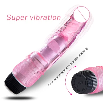 Crystal Silicone Realistic Big Dildo Super Vibration G Spot Vibrator Stimulator MultiSpeed Massage Wand Adult Toys for Women 2