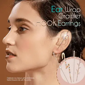 

Ear Wrap Crawler Hook Earrings 1Pcs Multiple Styles Geometric Stud Earrings Piercing Earring Street Popular Hip Hop Ear Jewelry