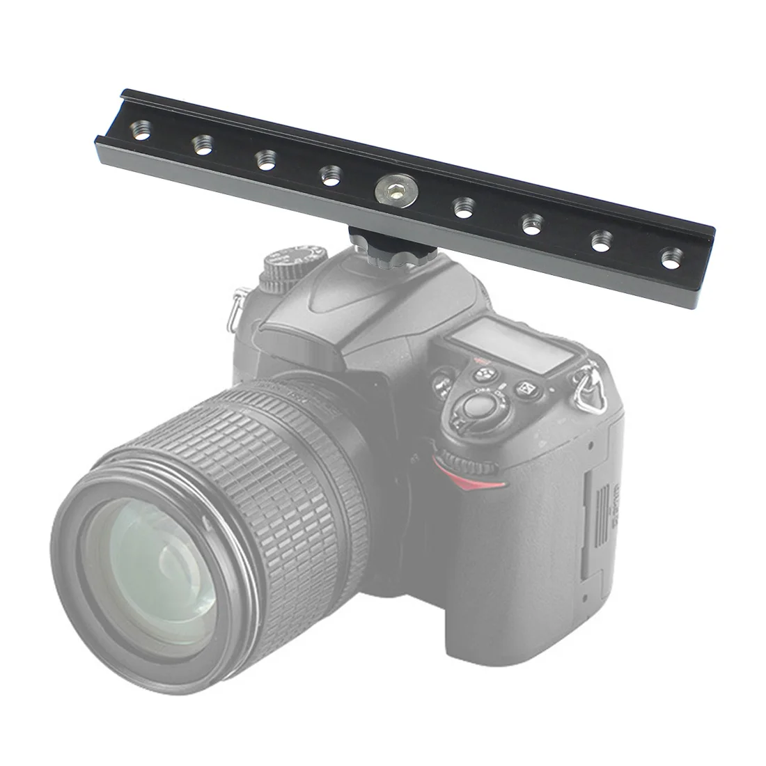 BGNing Aluminum Alloy 18cm Camera Hot Cold Shoe Extension Rail Bracket Bar for Flash LED Video Light Microphone Microphone