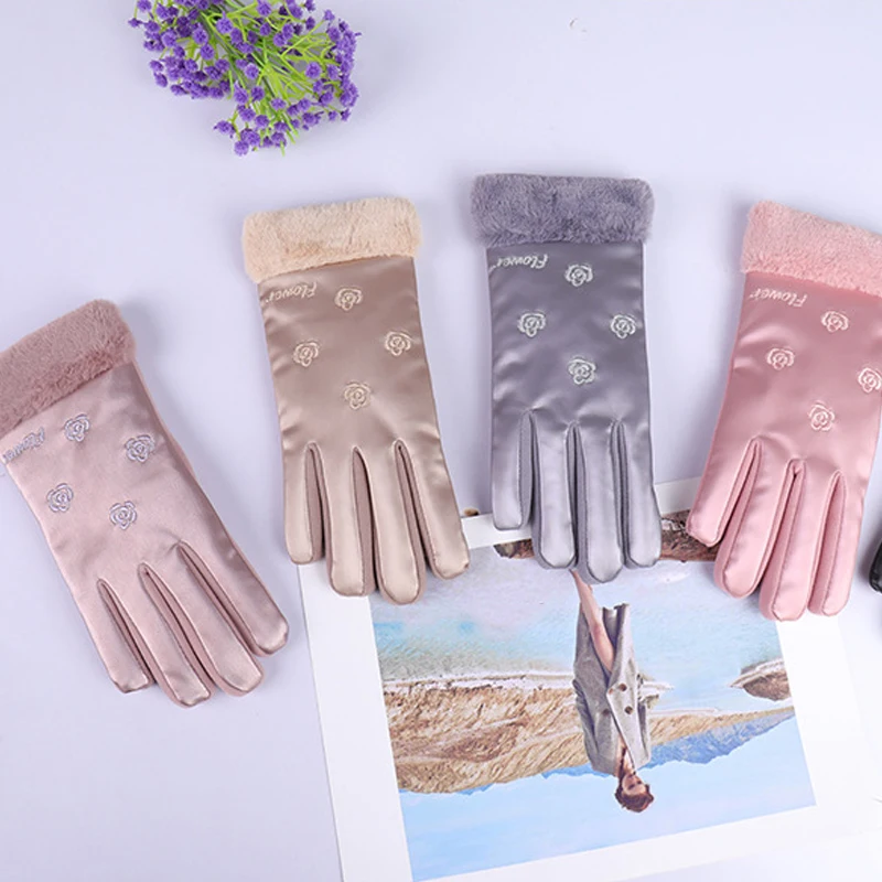 

Winter Women Gloves Touch Screen Waterproof Gloves Mittens Cotton Suede Hand Wear Thick Driving Ski WindProof Gloves Hot Sale