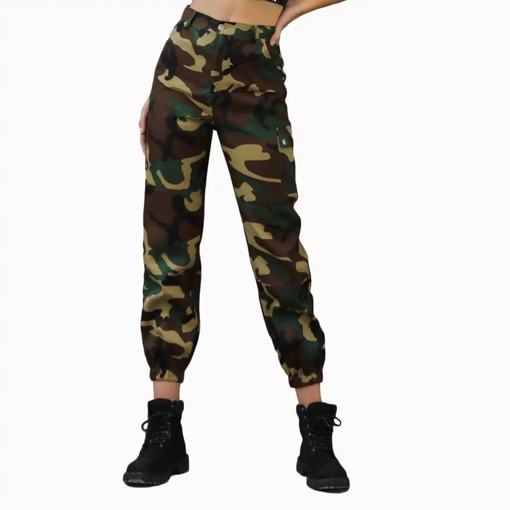 

Echoine Fashion women's pants camouflage versatile tooling multipocket trousers female casual streetwear joggers cargo sweatpant