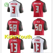 А+++ качественные детские Молодежные Jameis Winston 3 Kwon Александер 58 Vita Vea 50 майка Эванс 13 Джерси Тампа Бэй