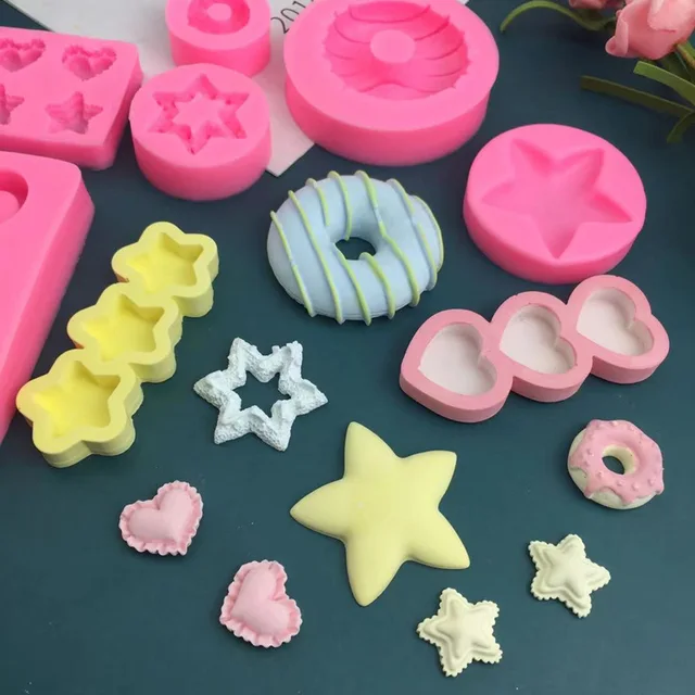 Szerelmi Csillagok Fánk Több Stílusú Csokoládé Fondant Torta Dekorációs Kiegészítők Szilikon Formák Szerszámok - Image 2